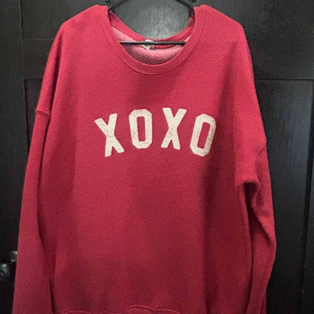 Red 'XOXO' Crewneck Sweatshirt